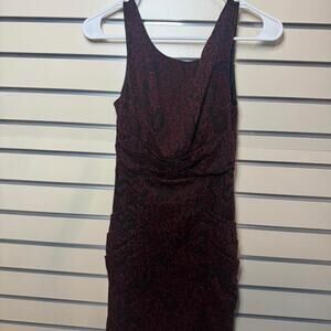 Mystic black burgundy paisley print dress